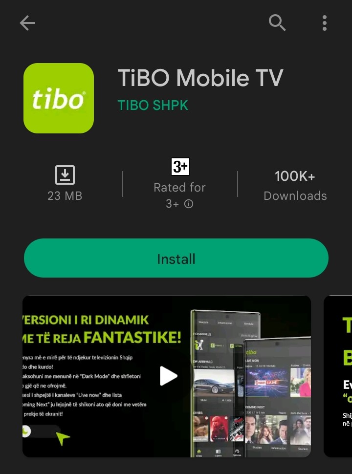 Tibo Mobile TV app
