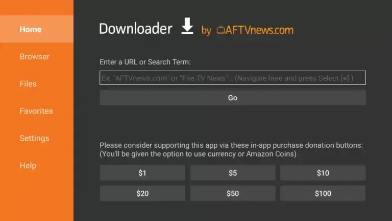 enter the IPTV Smarters APK link on the search bar.