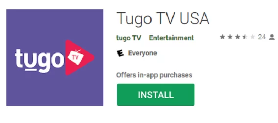 Click Install to download Tugo TV app
