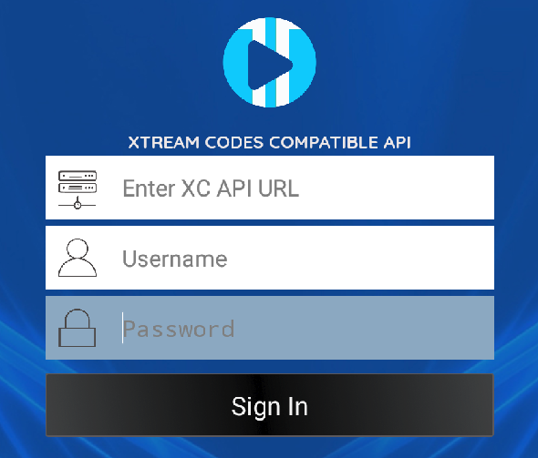 Enter Xtream Codes API