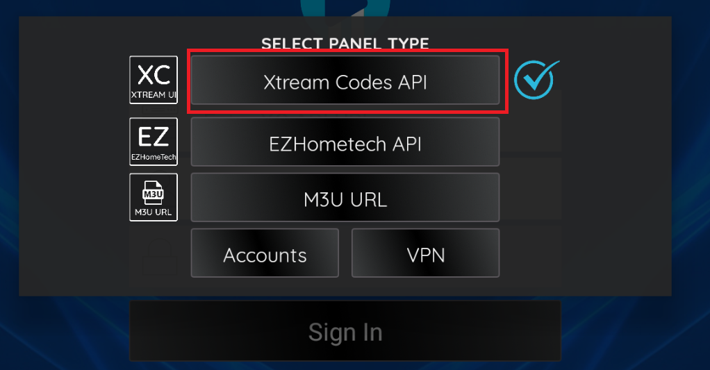 Xtreme Codes API login