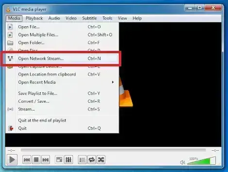 choose the Open Network Stream option