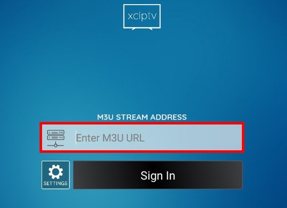 Enter M3U URL of Game Master IPTV