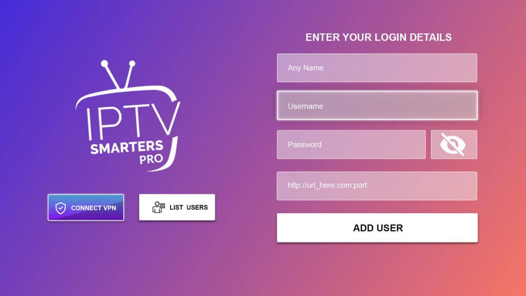 Add User on IPTV Smarters Pro