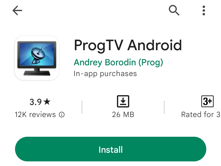 Install ProgTV Android app