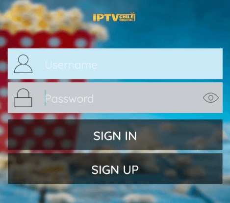 Enter the Chile IPTV credentials on the app and click on the Sign in button