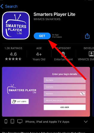 Install Smarters Player Lite to stream premium channels on your iOS devices