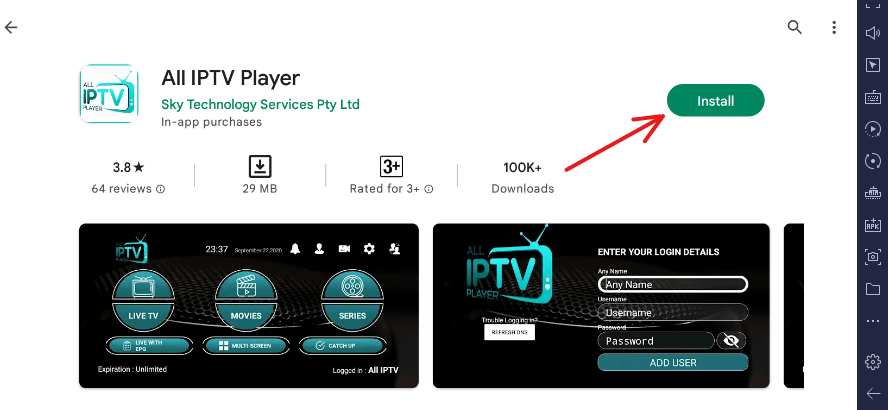 Install All IPTV Player to access Restream IPTV channels on PC device