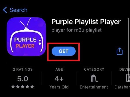Install Purple Playlist Player app to watch Universe IPTV