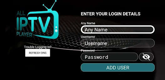Enter Advance IPTV credentials