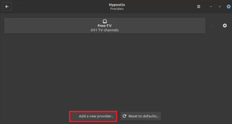 Select Add a new provider option