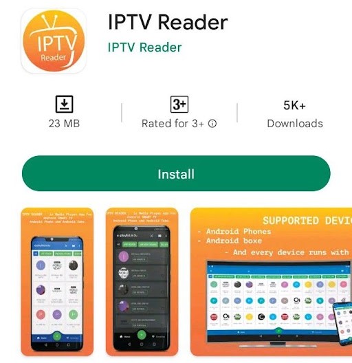 Install IPTV Reader app on Android device