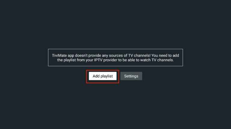 Tap the Add playlist button to stream Showjacks IPTV