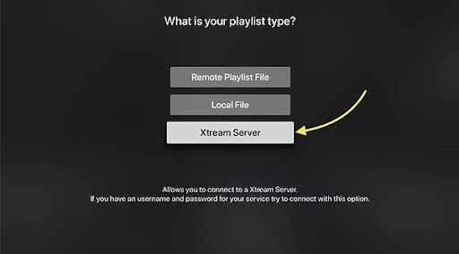 Select Xtream Server