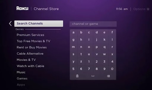 select the Search Channels