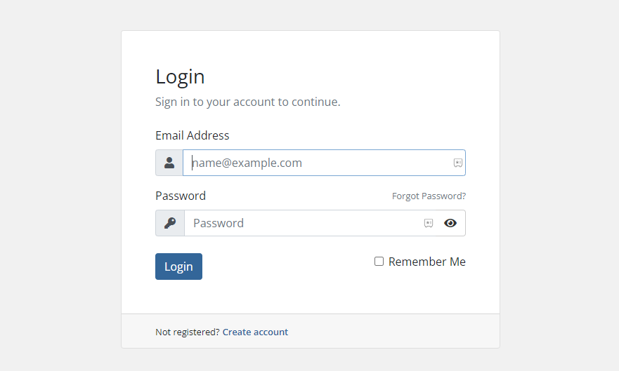 Enter the Email address and Password