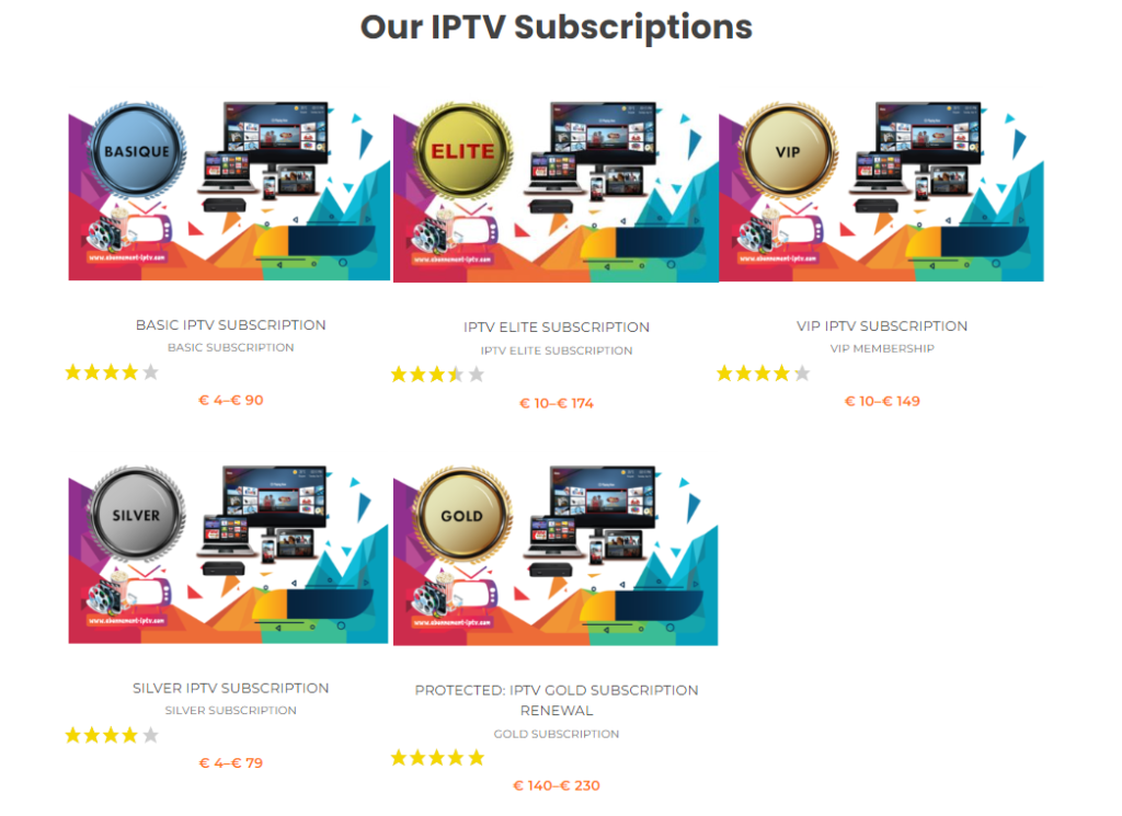 Abonnement IPTV plans