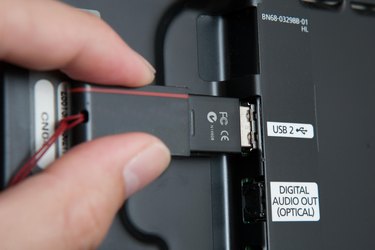 connect the USB drive to the USB port