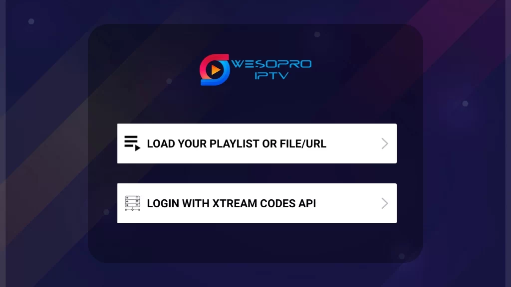 Tap Load Your Playlist or File/URL