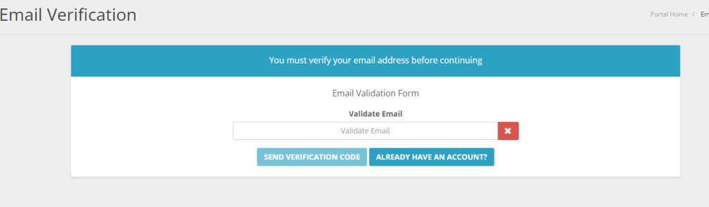  click on Send Verification Code