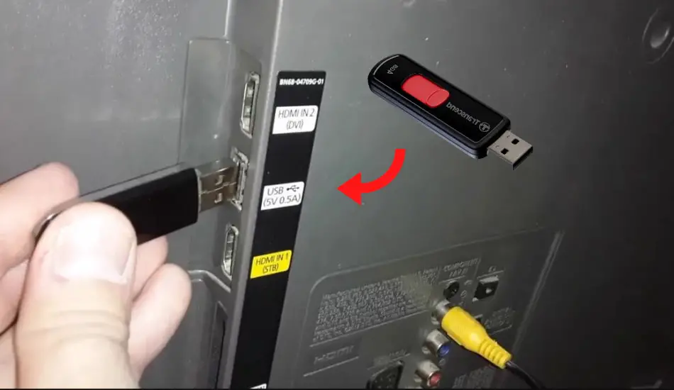 Plug the USB device into your TV's USB port