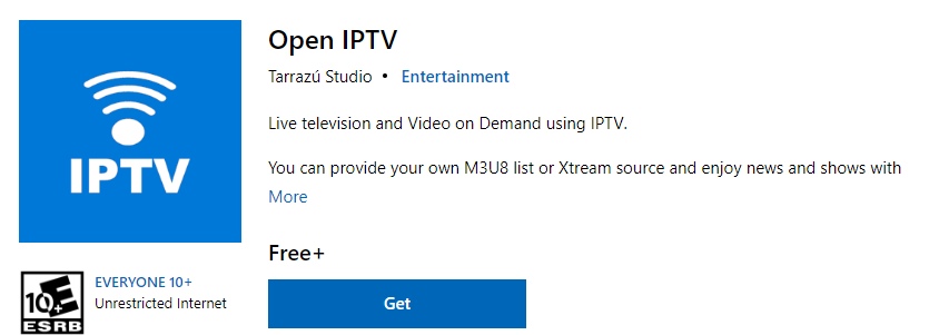 Install Open IPTV app