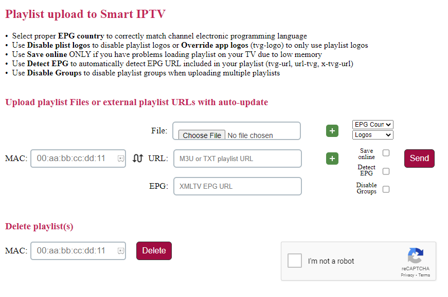 M3U URL of Smartx IPTV