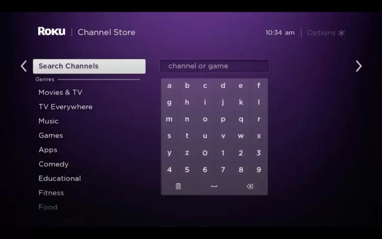 Tap Search Channels option