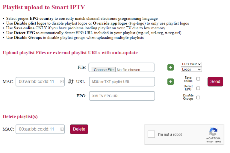 Smart IPTV playlist