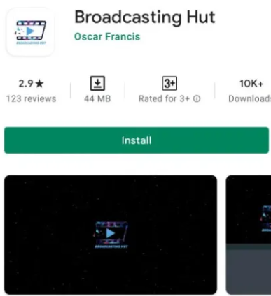 click Install to get Broadcasting Hut IPTV