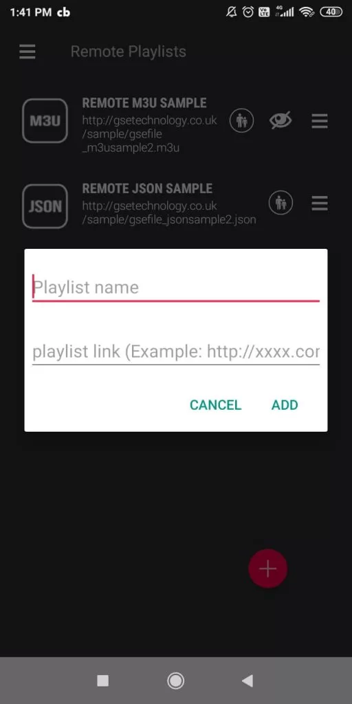  playlist name and the link of Click IPTV 