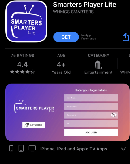  install the Smarters Player Lite app