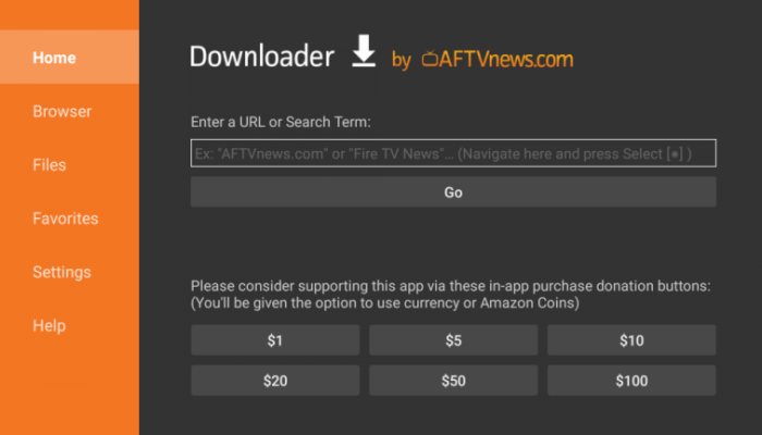 Enter the APK URL of Unstoppable IPTV service